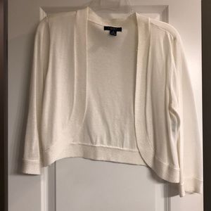 White Chaps long sleeve bolero sweater